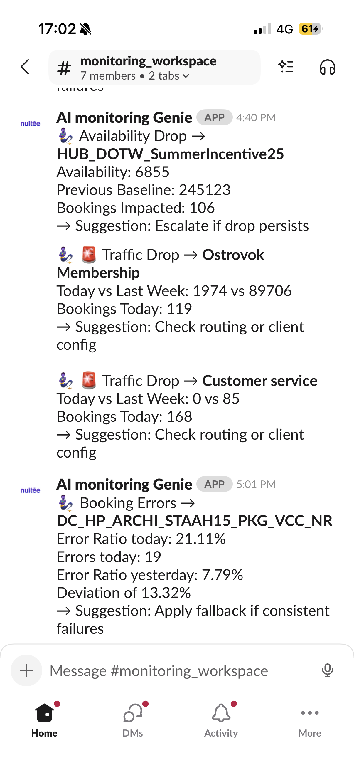 System Output - Automated Notifications